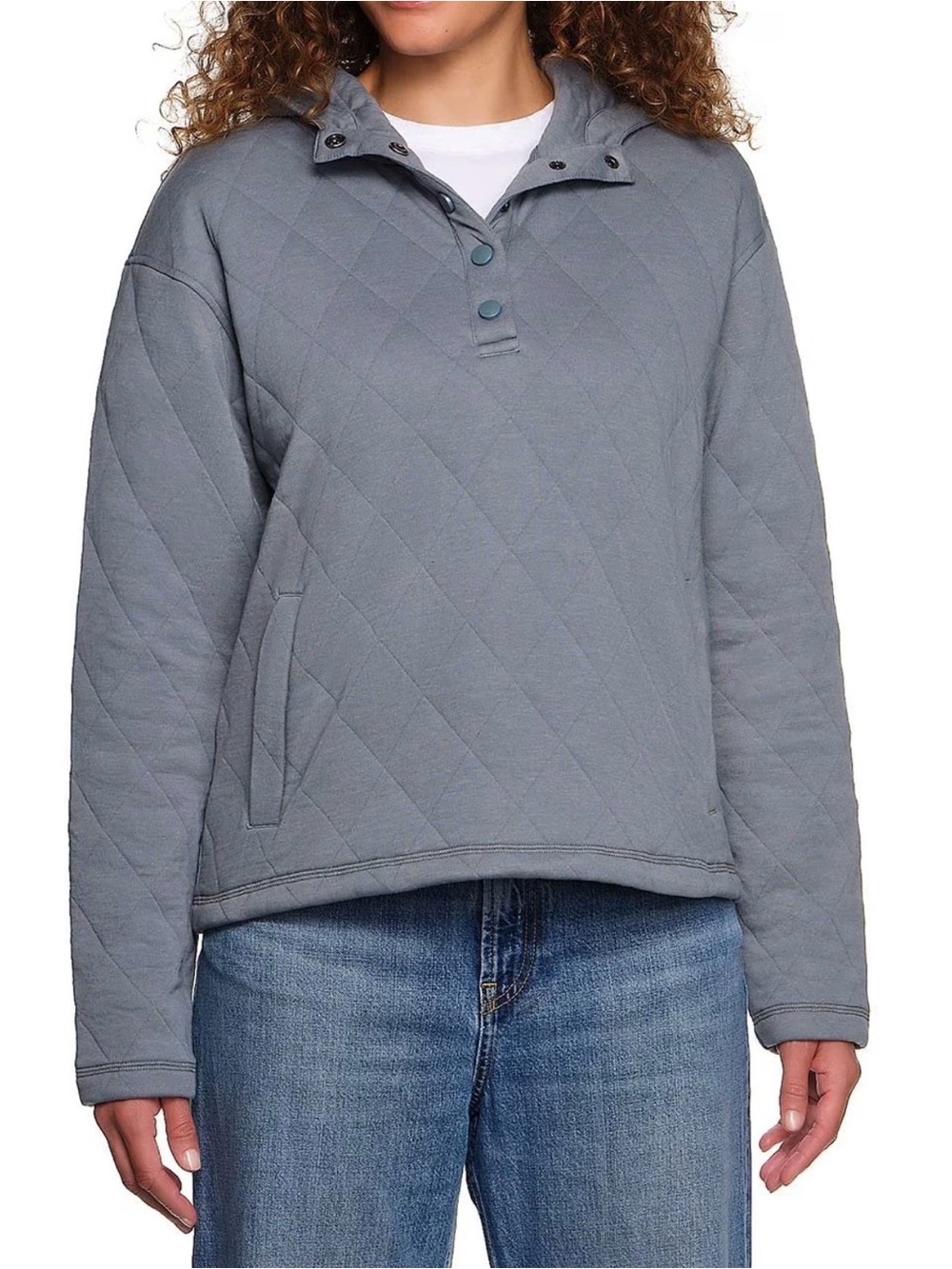 Lands' End Women's Quilted Pullover Hoodie Sz L. NWT